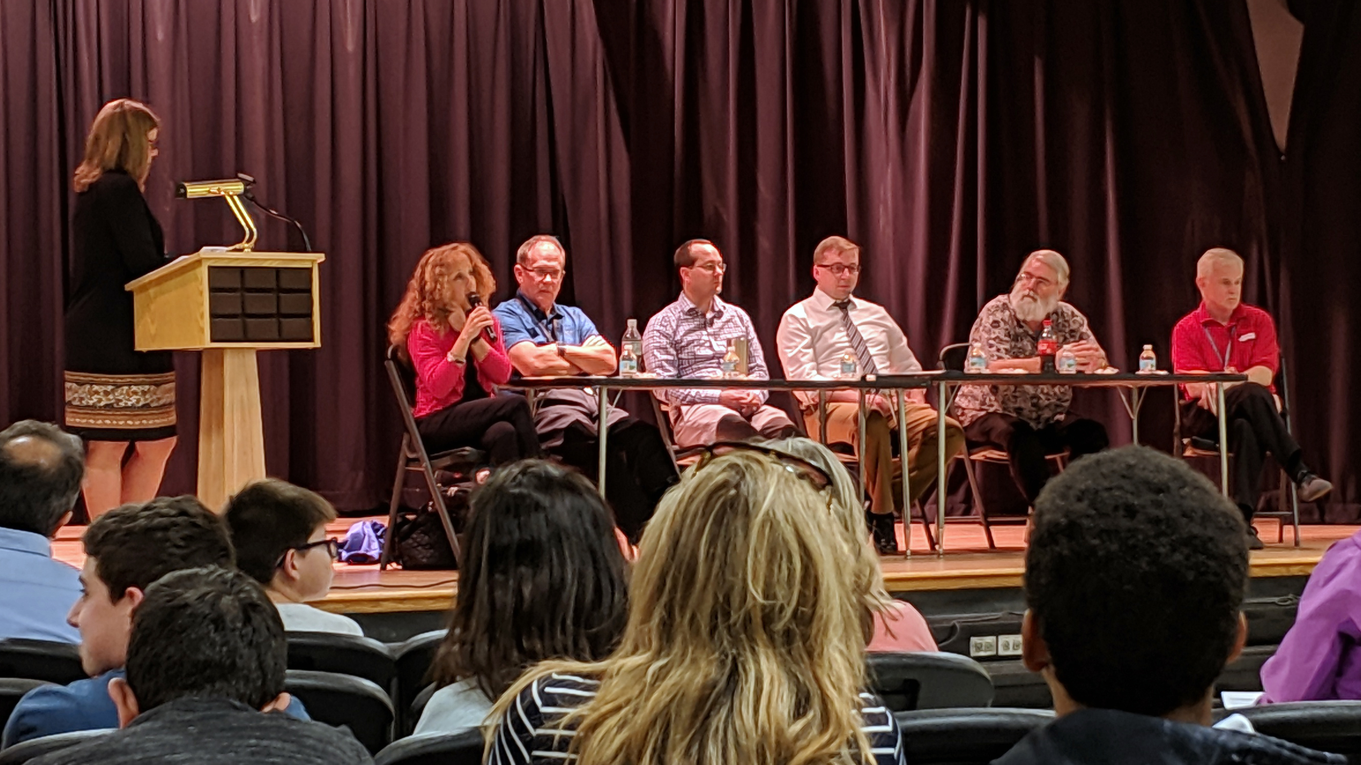 Representatives from Broward County Public Schools, the University of Florida, Florida Atlantic University, and EMF Math address questions from Broward's EMF Math students and their parents.