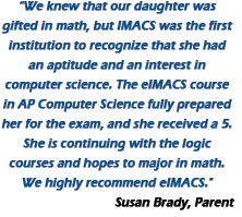 Quote from a parent of an eIMACS student