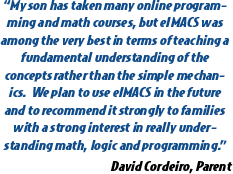 Quote from a parent of an eIMACS student
